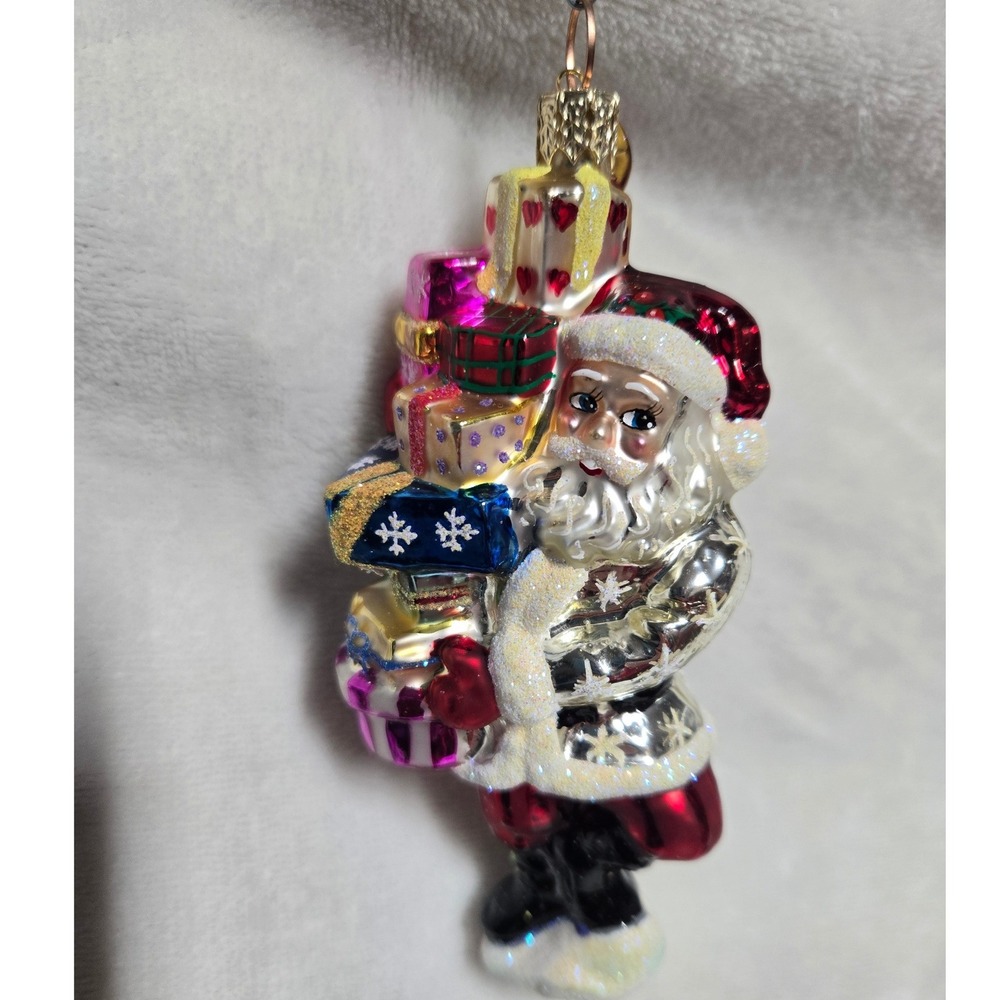 Christopher Radko Last Minute Shopper Santa Glass Christmas Ornament Retired